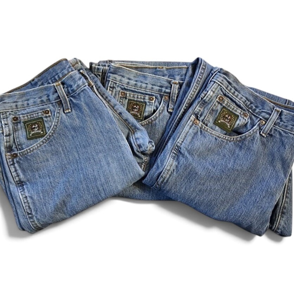 3 Pair Cinch Green Label Mens Jeans 34x36 Medium Wash Straight Leg Western GREAT
